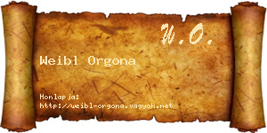 Weibl Orgona névjegykártya